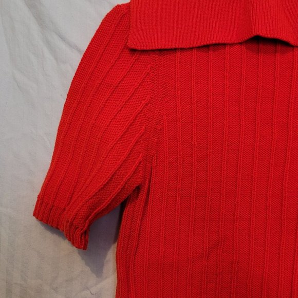 Vintage Red Pullover Sweater Collared The Broadway Size Medium Acrylic Japan - Picture 10 of 12